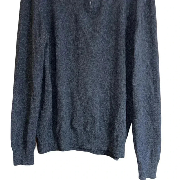 Bloomingdale’s Navy Blue 100% Cashmere 1/4 Zip Pullover Size Large - Picture 3 of 8